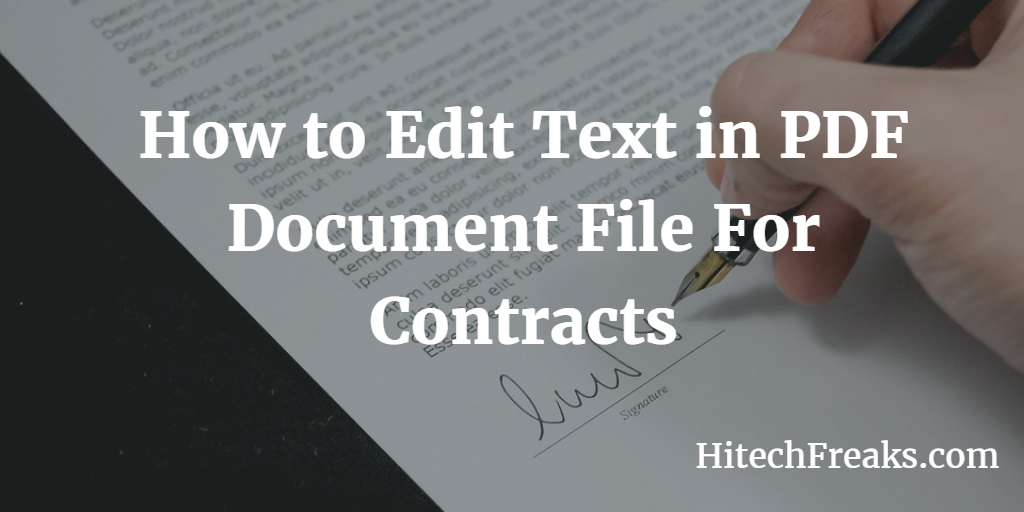 How to Edit Text in PDF Document Files For Contracts